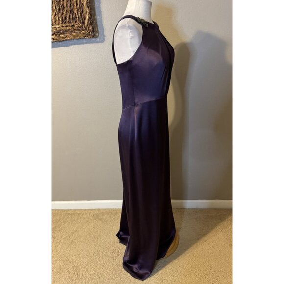 Vintage Y2K Vera Wang Long Formal Maxi Dress 10 Purple Silk Party Cruise Wedding - Picture 10 of 15